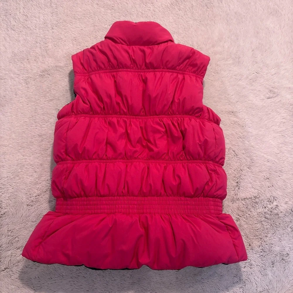 Ralph Lauren Girls Puffer Vest Reversible Down L‎ 12/14 Pink Blue Preppy Outdoor